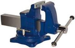 Gibraltar - 5" Jaw Width, 8" Opening Capacity, 5" Throat Depth, Ductile Iron Swivel Bench Vise - Bolt Down Base Attachment - Industrial Tool & Supply