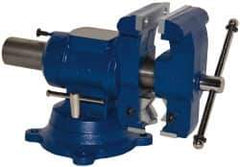 Gibraltar - 5" Jaw Width x 5" Jaw Opening Capacity, 4" Throat Depth, Bench & Pipe Combination Vise - 1/8 to 3-1/2" Pipe Capacity, Swivel Base, Bolt Down Attachment, Ductile Iron - Industrial Tool & Supply