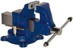 Gibraltar - 3" Jaw Width, 4" Opening Capacity, 3" Throat Depth, Ductile Iron Swivel Bench Vise - Bolt Down Base Attachment - Industrial Tool & Supply