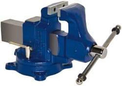 Gibraltar - 4" Jaw Width, 6-1/2" Opening Capacity, 4" Throat Depth, Ductile Iron Swivel Bench Vise - Bolt Down Base Attachment - Industrial Tool & Supply