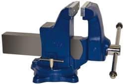 Gibraltar - 6" Jaw Width, 10" Opening Capacity, 6-1/4" Throat Depth, Ductile Iron Swivel Bench Vise - Bolt Down Base Attachment - Industrial Tool & Supply