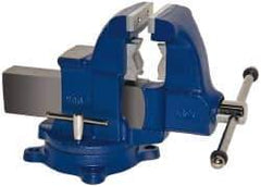 Gibraltar - 4-1/2" Jaw Width x 6" Jaw Opening Capacity, 5-1/2" Throat Depth, Bench & Pipe Combination Vise - 1/8 to 3-1/2" Pipe Capacity, Swivel Base, Bolt Down Attachment, Ductile Iron - Industrial Tool & Supply