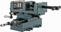 Wilton - 4" Jaw Opening Capacity x 1-3/8" Throat Depth, Horizontal Drill Press Vise - 4" Wide x 1-3/8" High Jaw, Cross Slide Base, Standard Speed, 7" OAL x 5-3/4" Overall Height, Cast Iron - Industrial Tool & Supply