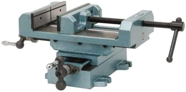 Wilton - 8" Jaw Opening Capacity x 2" Throat Depth, Horizontal Drill Press Vise - 8" Wide x 2" High Jaw, Cross Slide Base, Standard Speed, 11" OAL x 7-1/4" Overall Height, Cast Iron - Industrial Tool & Supply