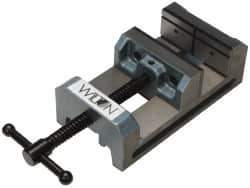 Wilton - 6" Jaw Opening Capacity x 2" Throat Depth, Horizontal Drill Press Vise - 6" Wide x 2" High Jaw, Stationary Base, Standard Speed, 12" OAL x 3-1/2" Overall Height, Cast Iron - Industrial Tool & Supply