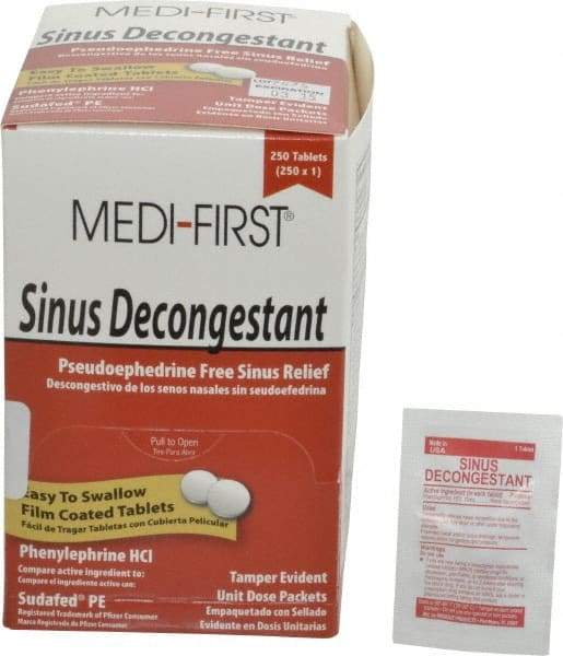 Medique - Medi-First Sinus Decongestant Tablets - Sinus Relief - Industrial Tool & Supply