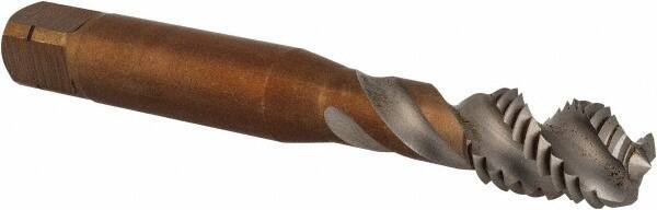 Emuge - M10x1.50 Metric 3 Flute 6H Bottoming Spiral Flute Tap - Cobalt, Bright Finish, 100mm OAL, Right Hand Flute, Right Hand Thread, Series Enorm - Exact Industrial Supply