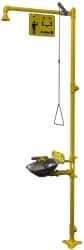 Bradley - 1-1/4" Inlet, 26 GPM shower Flow, Drench shower, Eye & Face Wash Station - Bowl, Triangular Pull Rod & Push Flag Activated, Galvanized Steel Pipe, Plastic Shower Head, 3 GPM Bowl Flow, Corrosion Resistant, Top or Mid Supply - Industrial Tool & Supply