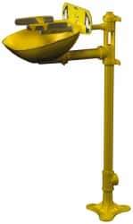 Bradley - Pedestal Mount, Plastic Bowl, Eye & Face Wash Station - 1/2" Inlet, 30 psi Flow, 3 GPM Flow Rate - Industrial Tool & Supply