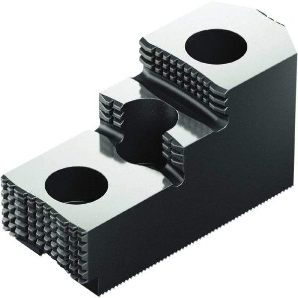 Schunk - 8" Max Chuck Diam Compatibility, Case Hardened Steel 1.5mm x 60° Serrated Hard Lathe Top Jaws - 1 Step - Industrial Tool & Supply