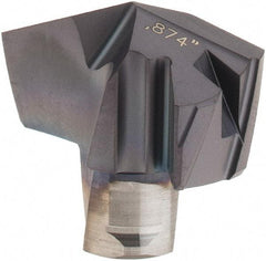 Iscar - Series ICP-2M, 0.874" Diam Grade IC908 140° Replaceable Drill Tip - Carbide, TiAlN Finish, 22 Seat Size, Through Coolant - Industrial Tool & Supply