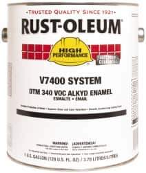 Rust-Oleum - 1 Gal Safety Yellow Gloss Finish Alkyd Enamel Paint - 230 to 425 Sq Ft per Gal, Interior/Exterior, Direct to Metal, <340 gL VOC Compliance - Industrial Tool & Supply