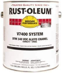 Rust-Oleum - 1 Gal Navy Gray Gloss Finish Alkyd Enamel Paint - 230 to 425 Sq Ft per Gal, Interior/Exterior, Direct to Metal, <340 gL VOC Compliance - Industrial Tool & Supply