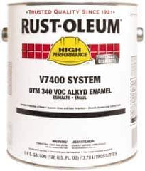 Rust-Oleum - 1 Gal Dunes Tan Gloss Finish Alkyd Enamel Paint - 230 to 425 Sq Ft per Gal, Interior/Exterior, Direct to Metal, <340 gL VOC Compliance - Industrial Tool & Supply