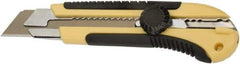 Ability One - Snap Utility Knife - 4-1/2" Steel Blade, Yellow Die Cast Handle, 5 Blades Included - Industrial Tool & Supply