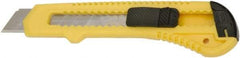 Ability One - Snap Utility Knife - 5-5/8" Steel Blade, Yellow Plastic Handle - Industrial Tool & Supply