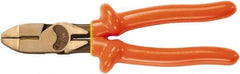 Ampco - 8-3/4" OAL, Insulated Side Cutting Linesman's Pliers - Smooth Jaw, 1000 Volt Insulated Handles - Industrial Tool & Supply
