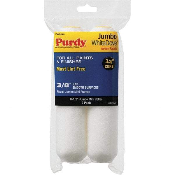 Purdy - 3/8" Nap, 6-1/2" Wide Paint Mini Roller Covers - Semi-Smooth Texture, Woven Dralon Fabric - Industrial Tool & Supply
