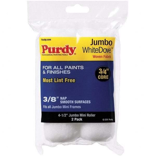 Purdy - 3/8" Nap, 4-1/2" Wide Paint Mini Roller Covers - Semi-Smooth Texture, Woven Dralon Fabric - Industrial Tool & Supply