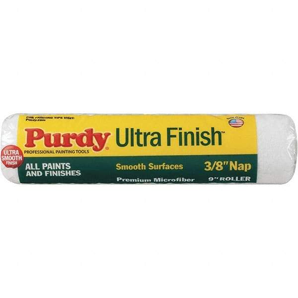Purdy - 3/8" Nap, 9" Wide Paint General Purpose Roller Cover - Semi-Smooth Texture, Microfiber - Industrial Tool & Supply