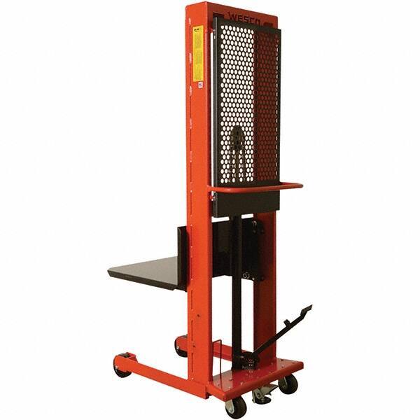 Wesco Industrial Products - 1,000 Lb Capacity, 80" Lift Height, Steel Stacker Manually Operated Lift - Industrial Tool & Supply