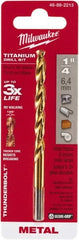 Milwaukee Tool - 1/4" High Speed Steel, 135° Point, Round with Flats Shank Maintenance Drill Bit - Industrial Tool & Supply