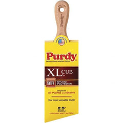 Purdy - 2-1/2" Angled Nylon/Polyester General Purpose Paint Brush - 2-15/16" Bristle Length, 3-4/5" Wood Short Handle - Industrial Tool & Supply