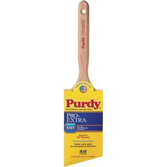 Purdy - 3" Angled Nylon/Polyester General Purpose Paint Brush - 3-7/16" Bristle Length, 7-1/4" Wood Fluted Handle - Industrial Tool & Supply