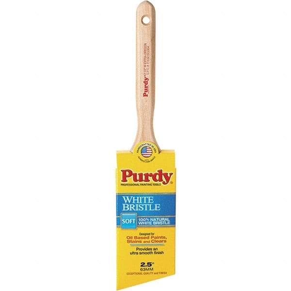 Purdy - 2-1/2" Angled Hog General Purpose Paint Brush - 2-7/8" Bristle Length, 7-1/4" Wood Fluted Handle - Industrial Tool & Supply