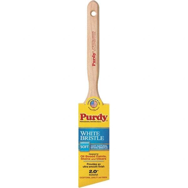 Purdy - 2" Angled Hog General Purpose Paint Brush - 2-5/8" Bristle Length, 7-1/4" Wood Fluted Handle - Industrial Tool & Supply