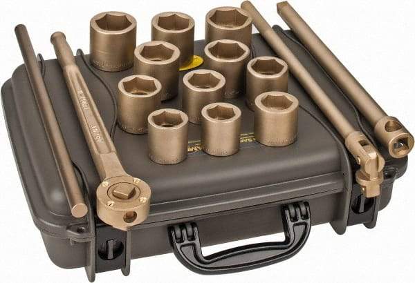 Ampco - 15 Piece 3/4" Drive Socket Set - 6 Points, 1-5/16" to 2" Range, Inch Measurement Standard - Industrial Tool & Supply