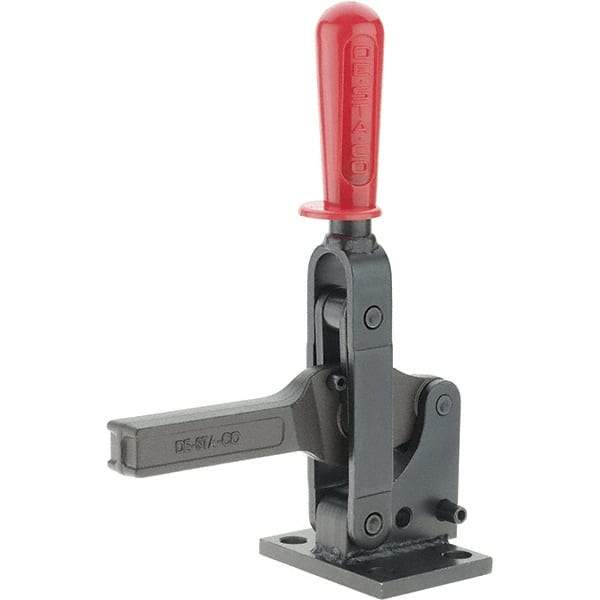 De-Sta-Co - 2,749 Lb Holding Capacity, Vertical Handle, Manual Hold Down Toggle Clamp - 74° Handle Movement, 147° Bar Opening, Solid Bar, Flanged Base, Oxide Finish, Forged Alloy Steel - Industrial Tool & Supply
