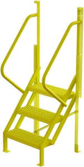 TRI-ARC - 72" 3 Step Configurable Crossover Ladder - 50° Incline, 1,000 Lb Capacity, 30" Platform Height, 30" Base Width x 27" Base Depth, Serrated - Industrial Tool & Supply