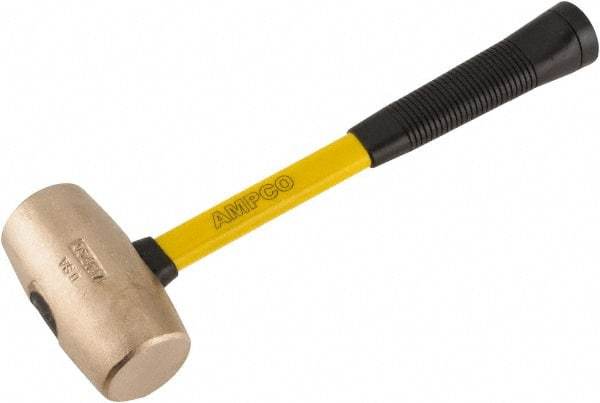 Ampco - 6 Lb Head Mallet - 15" OAL, 15" Long Fiberglass Handle with Grip - Industrial Tool & Supply