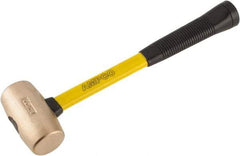 Ampco - 4 Lb Head Mallet - 15" OAL, 15" Long Fiberglass Handle with Grip - Industrial Tool & Supply