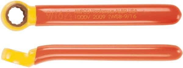 Ampco - 7/16" 12 Point Insulated Offset Box Wrench - Single End, 5-1/2" OAL, Aluminum Bronze - Industrial Tool & Supply