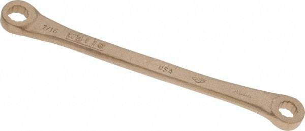Ampco - 3/8" x 7/16" 12 Point Offset Box Wrench - Double End, 7-3/4" OAL, Aluminum Bronze - Industrial Tool & Supply