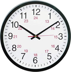 UNIVERSAL - 11-1/2 Inch Diameter, White Face, Dial Wall Clock - Analog Display, Black Case, Runs on AA Battery - Industrial Tool & Supply
