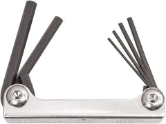 Bondhus - 6 Piece Fold-Up Ball End Hex Key Set - Hex Range 3 to 10mm, 7-1/2" OAL, Protanium High Torque Steel - Industrial Tool & Supply