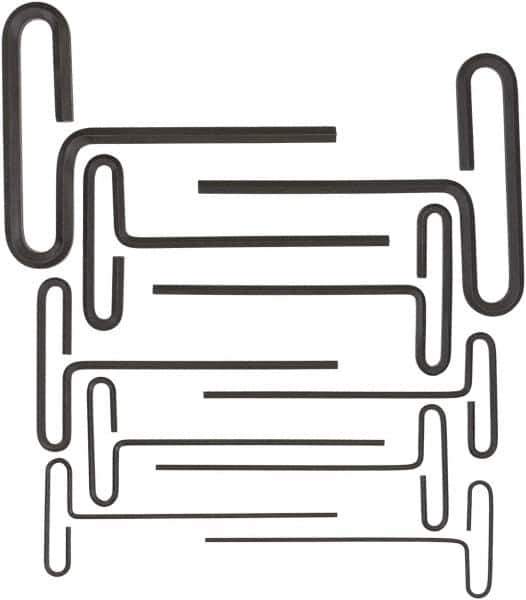 Bondhus - 10 Piece Loop T-Handle Hex Key Set - Hex Range 3/32 to 3/8", 6" OAL, Protanium High Torque Steel - Industrial Tool & Supply