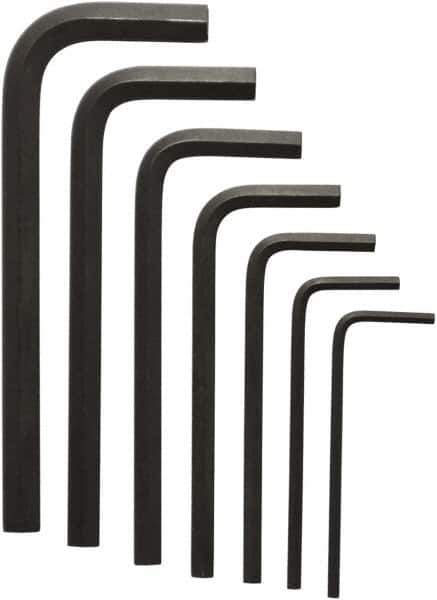 Bondhus - 7 Piece L-Key Ball End Hex Key Set - Hex Range 5/64 to 1/4", 6-1/2" OAL, Protanium High Torque Steel - Industrial Tool & Supply