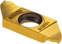Iscar - SCIR22100 IC1008 Grade, 0.0394" Cutting Width, Carbide Cutoff Insert - 16° Right Hand Lead Angle, TiAlN/TiN Coated, Single End - Industrial Tool & Supply