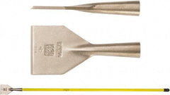 Ampco - Stiff Aluminum Bronze Alloy Chisel Scraper - 4" Blade Width x 1-1/2" Blade Length - Industrial Tool & Supply
