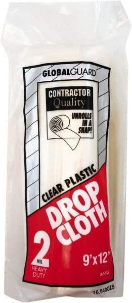 Premier Paint Roller - Heavy Weight Polyethylene Drop Cloth - 12' x 9', 2 mil Thick - Industrial Tool & Supply