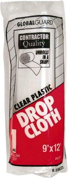Premier Paint Roller - Medium Weight Polyethylene Drop Cloth - 12' x 9', 1 mil Thick - Industrial Tool & Supply