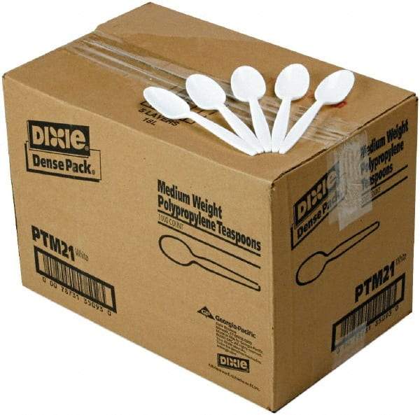 Dixie - Dixie Plastic Tableware, Mediumweight Teaspoons - White - Industrial Tool & Supply