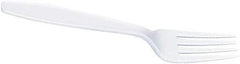Dixie - Dixie Plastic Tableware, Heavyweight Forks - White - Industrial Tool & Supply