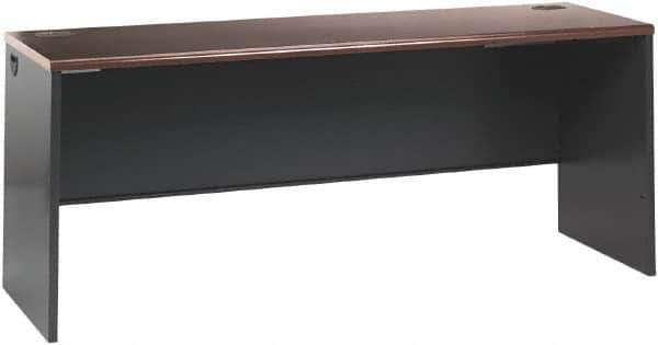 Hon - Steel-Reinforced High-Pressure Laminate/Metal Desk Shell - 60" Wide x 30" Deep x 29" High, Mahogany/Charcoal - Industrial Tool & Supply