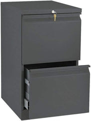Hon - 15" Wide x 28" High x 19-7/8" Deep, 2 Drawer Mobile Pedestal - Steel, Charcoal - Industrial Tool & Supply