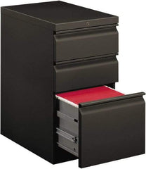 Hon - 15" Wide x 28" High x 22-7/8" Deep, 3 Drawer Mobile Pedestal - Steel, Charcoal - Industrial Tool & Supply